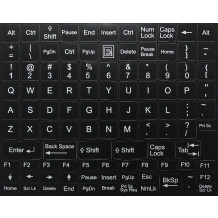 N7 Nálepky na klíče - velká sada - černé pozadí - 13:13mm